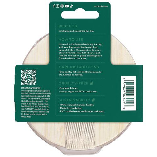EcoTools Dry Body Brush 4-Pack – Exfoliating Body Scrubber for Dead Skin Removal, Cellulite Massage, Circulation