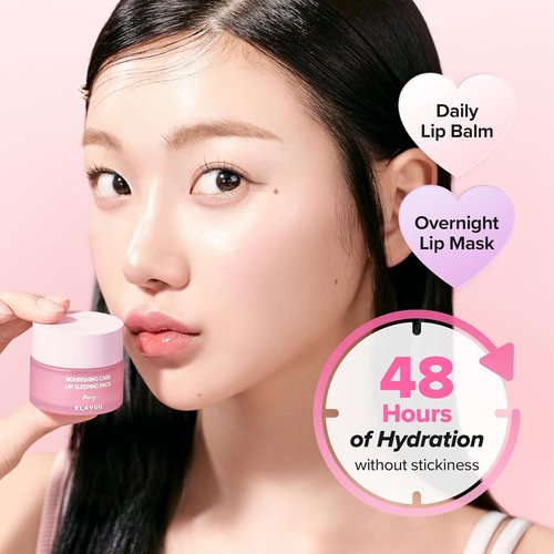 Klavuu Lip Mask - Overnight Deep Hydrating Treatment for Chapped Lips | Berry Flavor, 0.7oz