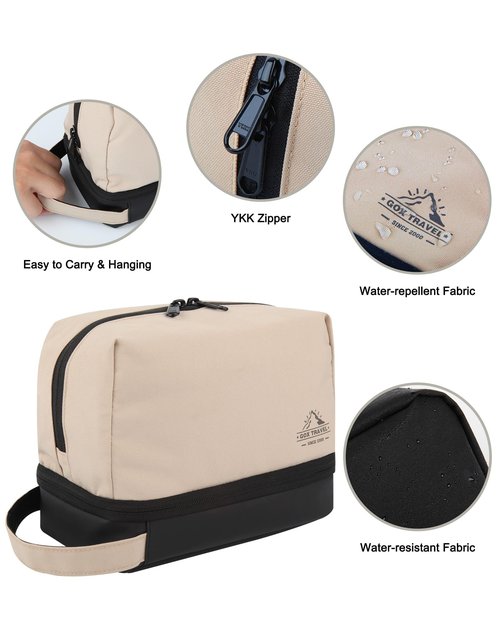 GOX Mens Toiletry Travel Bag Dopp Kit Case Water-resistant Shaving Bag for Toiletries Accessories Portable toiletry bag for Brushes Tools