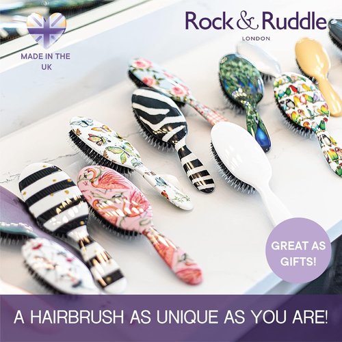 Rock & Ruddle Natural Mixed Bristle Hair Brush - Large 21 cm for Women & Kids | Perfect for Wet or Dry Hair, Detangling & Smoothing
