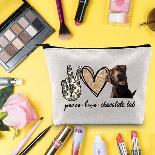 LEVLO Cosmetic Make Up Bag Make Up Zipper Pouch Bag For Dog Lover (Peace Lab)
