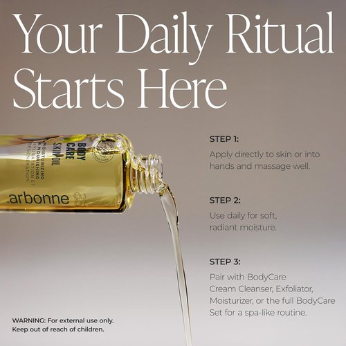 Arbonne BodyCare Skin Oil - Lightweight Moisturizing Blend with Omega Fatty Acids & Hyaluronic Acid for Radiant, Smooth Skin