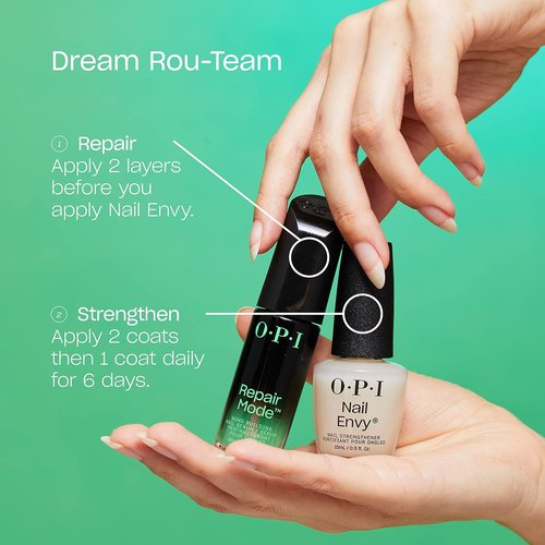 OPI Nail Envy Nail Strengthener - Clear & Opaque Crème Treatment for Weak, Thin Nails