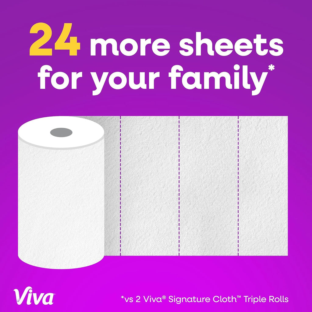 Viva Signature Cloth Paper Towels - Choose-A-Sheet Size, 3 Double Rolls, 86 Sheets Each