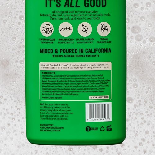 California Naturals Super Moisture Shampoo - Hydrating Formula for Dry, Damaged Hair | 20 fl oz, Vegan & Cruelty-Free