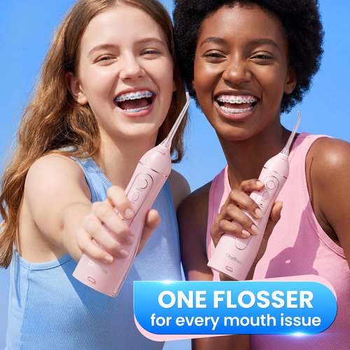 Oralfree Water flosser Teeth Picks - Dental Braces Cordless Oral Irrigator Portable Rechargeable Travel Irrigation Cleaner IPX7 Waterproof Electric Professional Flossing Teeth Cleaning for Home