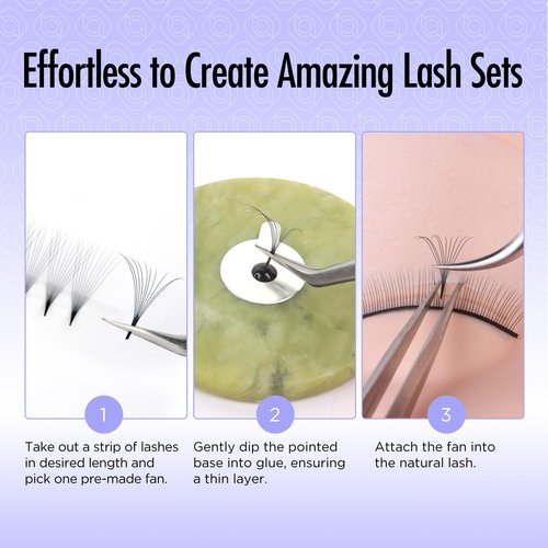 BEYELIAN Premade Volume Eyelash Extensions Mixed Tray 1000 Fans 9-16mm 0.07mm 10D C Curl Premade Fans Eyelash Extensions Handmade Promade Loose Fans Thin Base