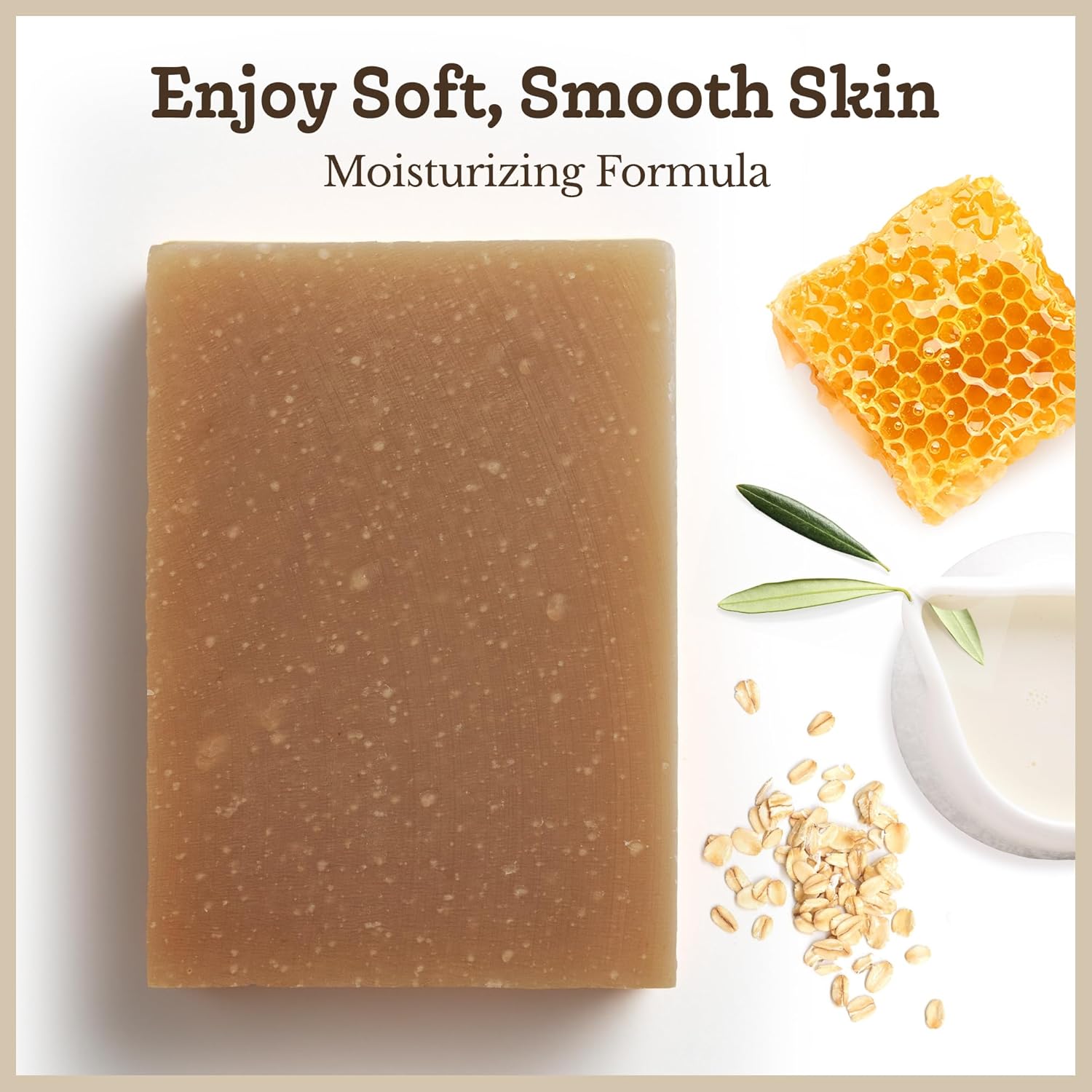 Southern Natural Goat Milk Soap Bar - Oatmeal Milk & Honey | 3-Pack for Dry, Sensitive Skin