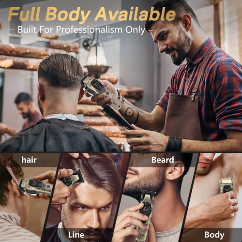 Bomxin Hair Clippers for Men Professiona,3 in 1 T-Blade Barber Clippers and Trimmers Set for Barber kit, Mens Cordless Hair Clippers, Beard Trimmer for Men