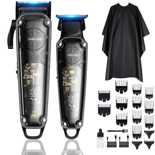 Hair Clippers for Men Barber Kit - Yinicare Professional Cordless Electric Hair Cutting Set with Pomade Hair Clipper, Zero Gap T-Blade Trimmer, Guards for Mens Haircut (Hair Clippers Set)