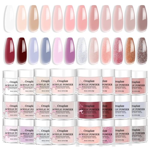 Skiennix Acrylic Nail Powder Set - 24 Vibrant Colors for Professional Nail Art | Bubble-Free, Long-Lasting Formula