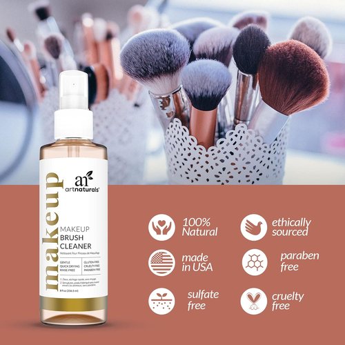 ArtNaturals Makeup Brush Cleaner - Rinse-Free Formula for Effortless Cleaning | 8 fl oz (236 ml)