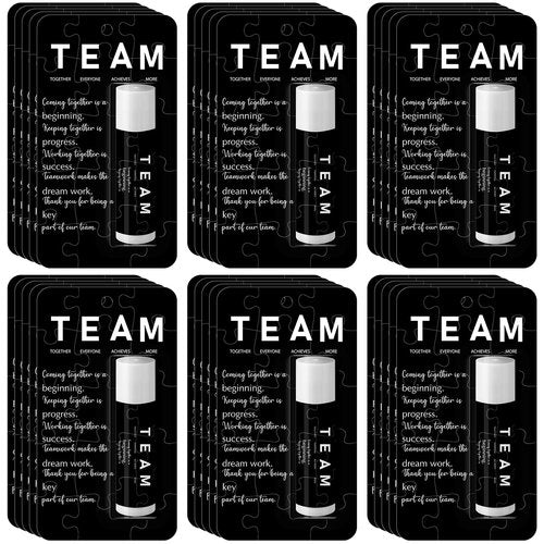 Sacubee 30 Pack Employee Appreciation Gift Lip Balms Bulk Staff Teacher Team Volunteer Thank You Gift Nurse Volunteers Appreciation Party Favor for Women Men Coworkers(Team,Black)