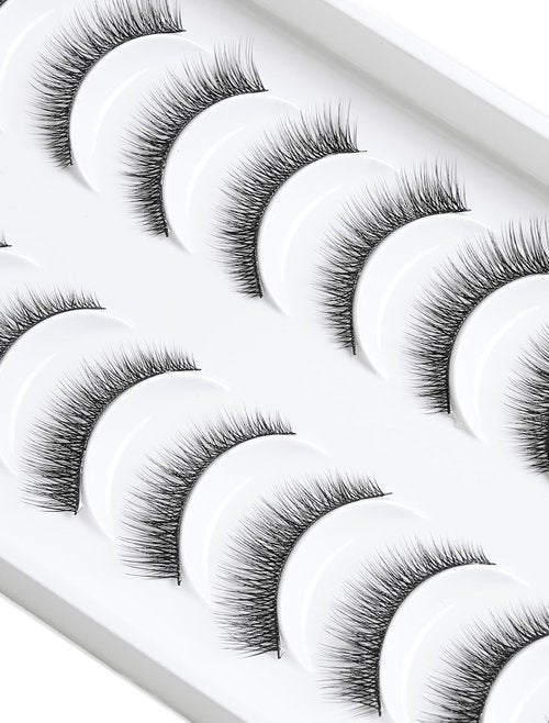 Natural Lashes Short Lashes Natural Eyelashes Natural Look False Eyelashes Wispy Lashes for Samll Eyes Fake Eyelashes 10 Pairs 10mm Bluebell
