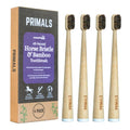 PRIMALS Horse Bristle & Bamboo Toothbrush (4-Pack) - Luxurious & Soft Horse Bristles - Fully Biodegradable - Plastic & Nylon Free - Quick Dry Design