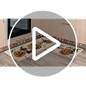 Halloween Ghost Kitchen Rugs Set of 2 - 17x29 & 17x47 Inches, Black Cat Variation