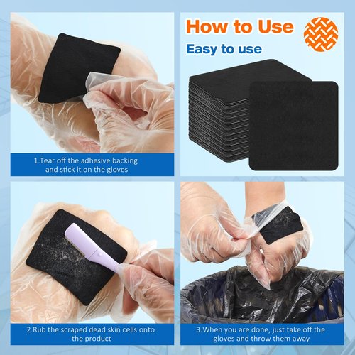 Threlaco 100 Pcs Dermaplaning Blade Wiping Pads on Gloves Dermaplane Razor Wipes Hair Remover for Women Men Face Eyebrows Shaver Dermaplaning Tool Esthetician Supplies, Black