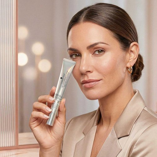 Cosmetisse Intensive Eye Cream - Vibrating Metal Applicator, Snail Filtrate & Shea Butter | Reduces Dark Circles & Puffiness (0.68oz/20ml)