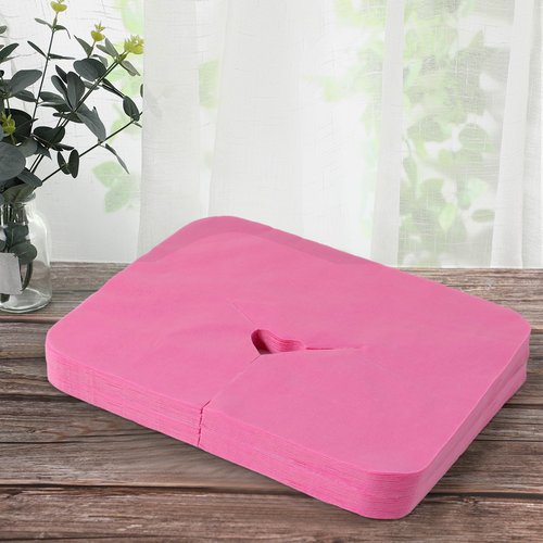 200 Pieces Disposable Face Cradle Covers Massage Headrest Covers for Massage Tables and Massage Chairs Beauty Spa Salon Bed, 11.8 x 15.7 Inches (Pink)
