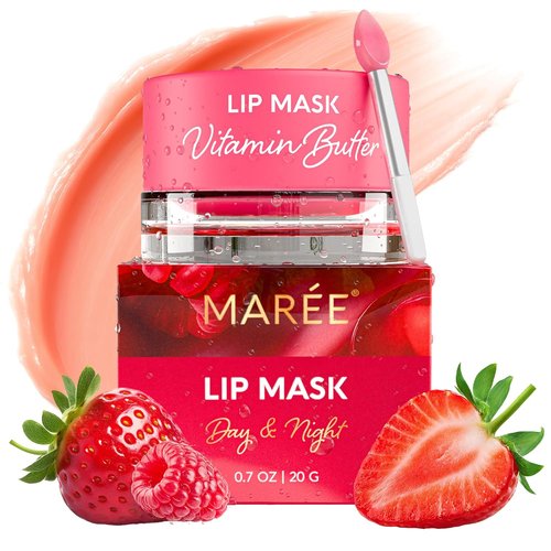 Maree Lip Mask Overnight - Hydrating Lip Butter Balm with Hyaluronic Acid & Collagen - Repair Dry Lips