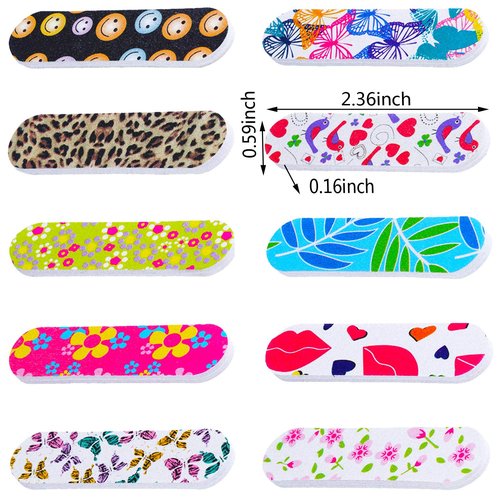 Mudder 150 Pack Mini Nail Files Bulk, Double Sided Emery Boards for Nails, Disposable Small Gift Set, Colorful Grit Emery Files Tools for Fingernails Manicure Pedicure Shaping Buffing Smoothing Cute