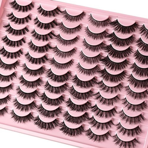 FARRED Lashes Natural False Eyelashes 6 Styles Wispy Strip Lash Pack 30 Pairs Cat Eye Fake Mink Eyelash Strips Short Fluffy Wispies Easy Lashes for Beginners Eye Lash Natural Looking for Daily Makeup