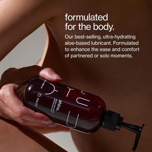 Maude Shine Aloe - Organic Aloe Water-Based Personal Lubricant - Hydrating, Non-Sticky, Vegan | 4 fl oz