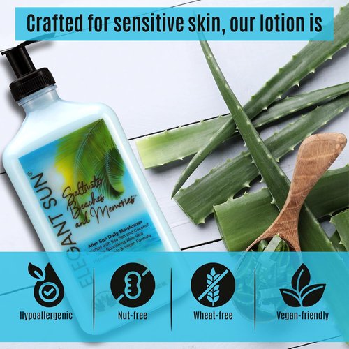 Elegant Sun | Saltwater Beaches Tan Extender - Aloe Vera After Sun Lotion for Sensitive Skin
