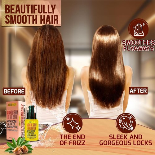 Moroccan Argan Oil Hair Serum - Hydrate and Repair Frizzy, Damaged Hair - Heat Protectant for Curly & Straight Styles