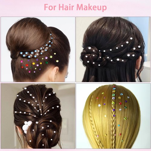 Face Gems Kit with Makeup Glue, Hair Gems Colorful Face Jewels Clear Face Rhinestones, Picker Pencil Tweezer and Brush for Face Eye Hair Body Makeup