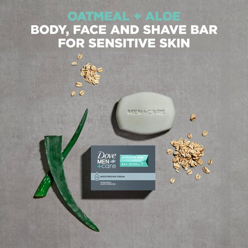 DOVE MEN + CARE Hand & Body Face + Shave Bar Sensitive Skin 6 Count for sensitive skin 3.75 oz