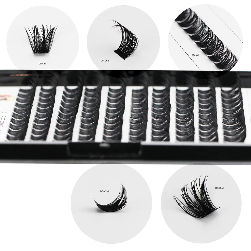 →VAYATOR Lashes Mixed Kit/False Lashes Lash Bond & Seal Kit Multiple styles To Choose 8-20mm Mix D Curl/DD Curl Makeup Cluster Grafting Eyelashes Individual Extension (DD Curl-18mm)