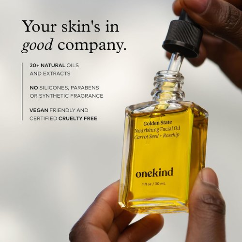 Onekind Golden State Anti-Aging Botanical Face Oil - Hydrating Rosehip & Sea Buckthorn for Dry Skin