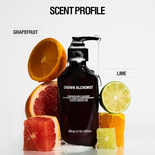 Grown Alchemist Energize Body Cleanser Set - 500ml + 1L Refill for Refreshing Clean Skin