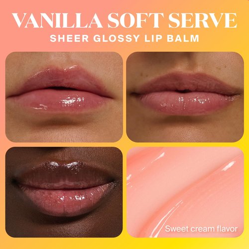 Supergoop! Glow Gloss SPF 40 Lip Balm, Vanilla Soft Serve (Sweet Cream Flavor, Sheer Soft Pink Tint) - Broad Spectrum Protection with a Non-Sticky, High-Shine Finish - 0.5 fl oz