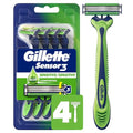 Gillette Sensor3 Sensitive Disposable Razors - 4 Pack for Gentle Shaving Comfort