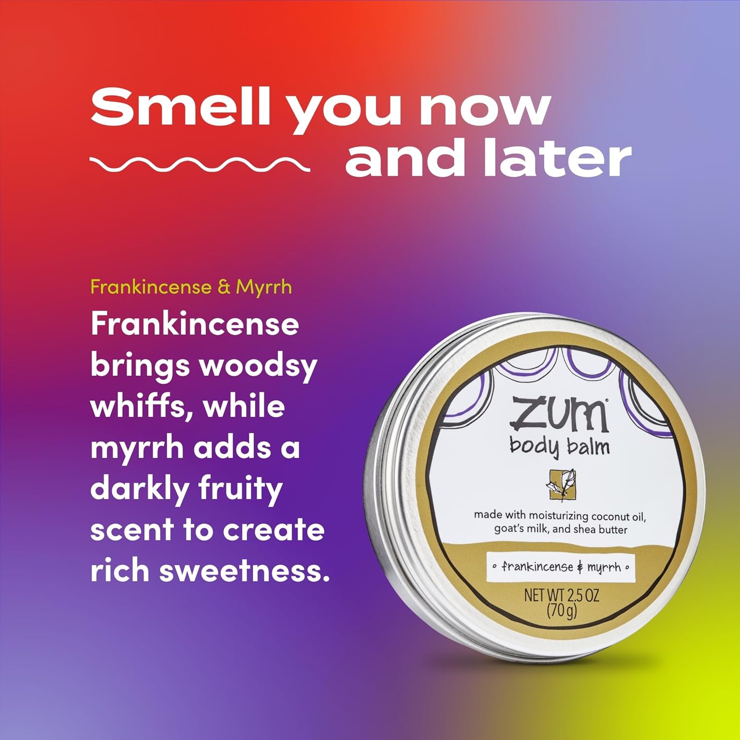 Zum Indigo Wild Body Balm - Natural Skin Moisturizer with Goat's Milk & Shea Butter | Frankincense & Myrrh - 2.5 oz