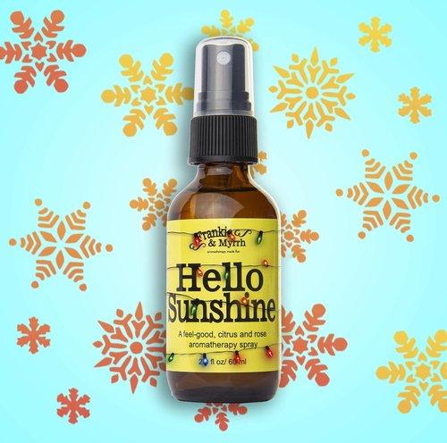 Frankie & Myrrh Hello Sunshine | Bergamot, Rose & Lemon Essential Oil Body Mist | 100% Pure Aromatherapy Spray