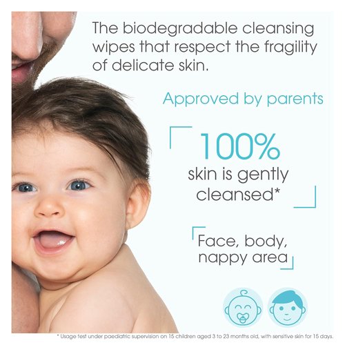 Bioderma - ABCDerm H2O Baby Cleansing Wipes - Biodegradable & Gentle for Newborns and Children