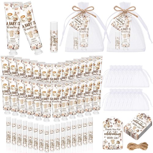 24 Sets a Baby Is Brewing Coffee Hand Cream and Lip Balm Gift Coffee Themed Baby Shower Party Favors for Guest Souvenirs Travel Size Hand Lotion and Lip Balm Bulk Babies Shower Birthday Party Supplies