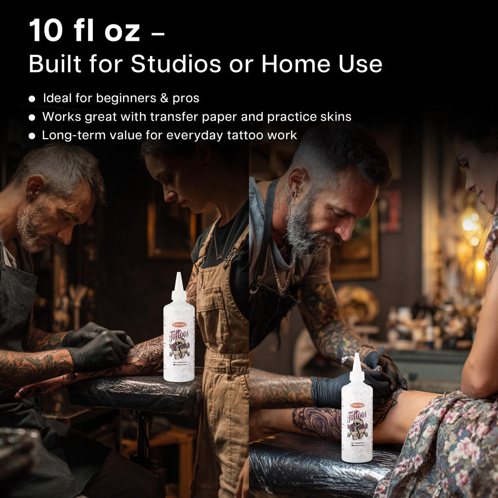 VRAIKO Fsherney Tattoo Stencil Gel, 300ml Large Tattoo Transfer Gel, Skin-Friendly & Fast-Drying Transfer Solution for Clear & Long-Lasting Designs, Clean and Easy Application
