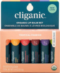 Cliganic Organic Lip Balm Set | 6 Tropical Flavors - 100% Natural Moisturizer for Dry Lips