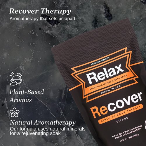Relax Spa & Bath, Epsom & Dead Sea Salts, Aromatherapy Bath Salts for Hot Tub, Bath, or Spa, Infused with Magnesium, Recover Athletic Soak Therapy