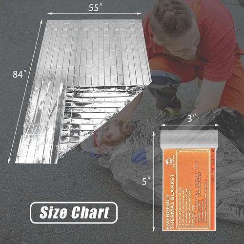 QIO CHUANG Emergency Mylar Thermal Blankets - 4-Pack Survival Blankets for Camping & Hiking