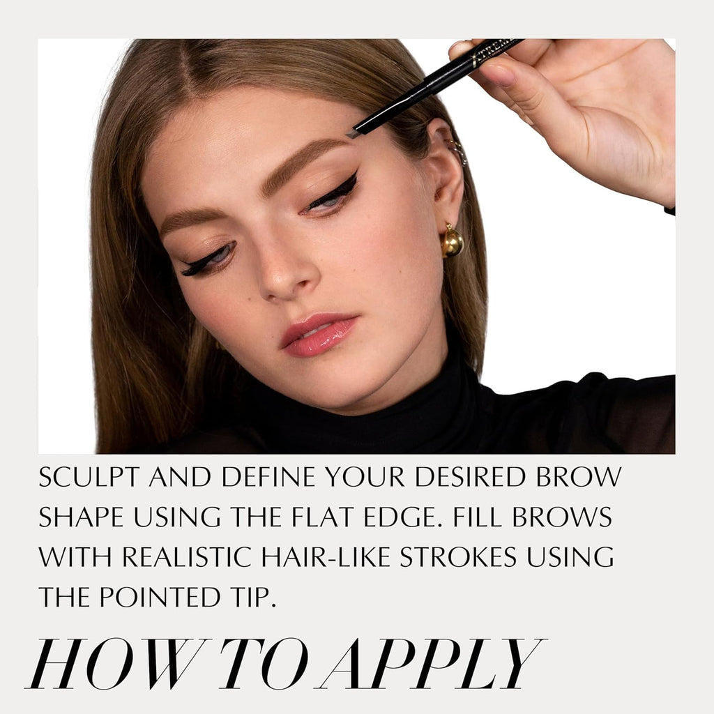 Xtreme Lashes Arch Defining Brow Pencil - Medium Brown, Waterproof & Smudge-Proof, Vegan Formula