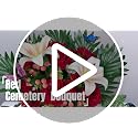 Artificial Cemetery Flowers for Grave Decorations - Realistic Rose Gerbera Lily Bouquet with Vase & Butterfly