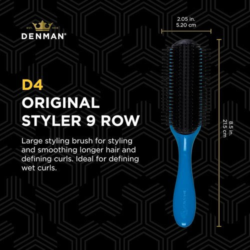Denman D4 Hairbrush - Premium Styling Tool for Smooth, Tangle-Free Hair | Ideal for All Hair Types