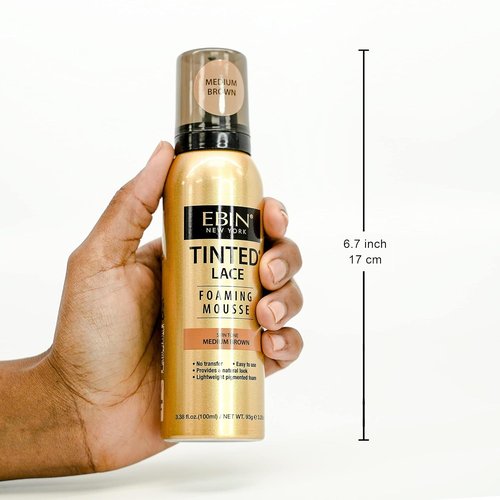EBIN NEW YORK Tinted Lace Foaming Mousse - Light Warm Brown | 3.38oz (100ml) for Flawless Finish
