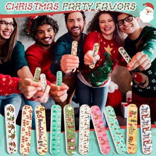 100 Pack Christmas Mini Nail Files Gifts Bulk Holiday Mini Emery Boards Double-Sided Christmas Party Nail Files Favors Bulk Stocking Stuffers for Employee Appreciation Teacher Staff Coworkers