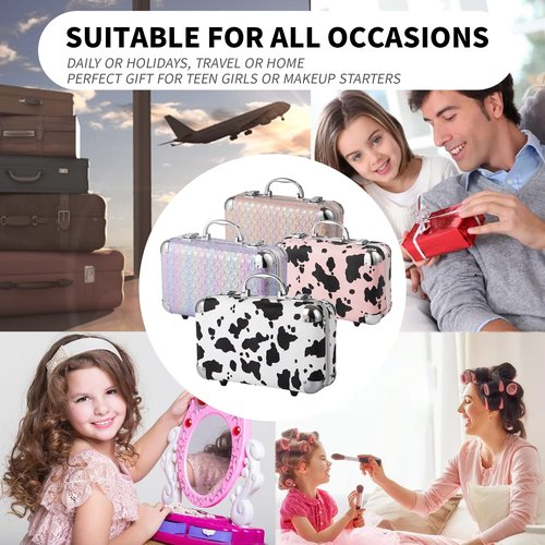 Hot Sugar All In One Makeup Set for Teenager Girls, Full Makeup Kit for Beginners Includes Eye Shadow Palette Blush Lip Gloss Lipstick Lip Pencil Eye Pencil Brush Mirror (Pink Heart)